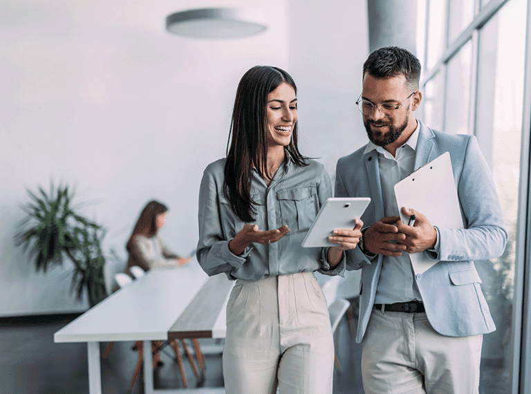 Two colleagues at work