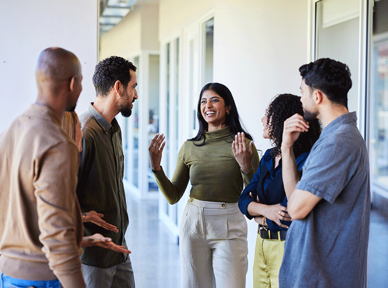 Group of employees at work