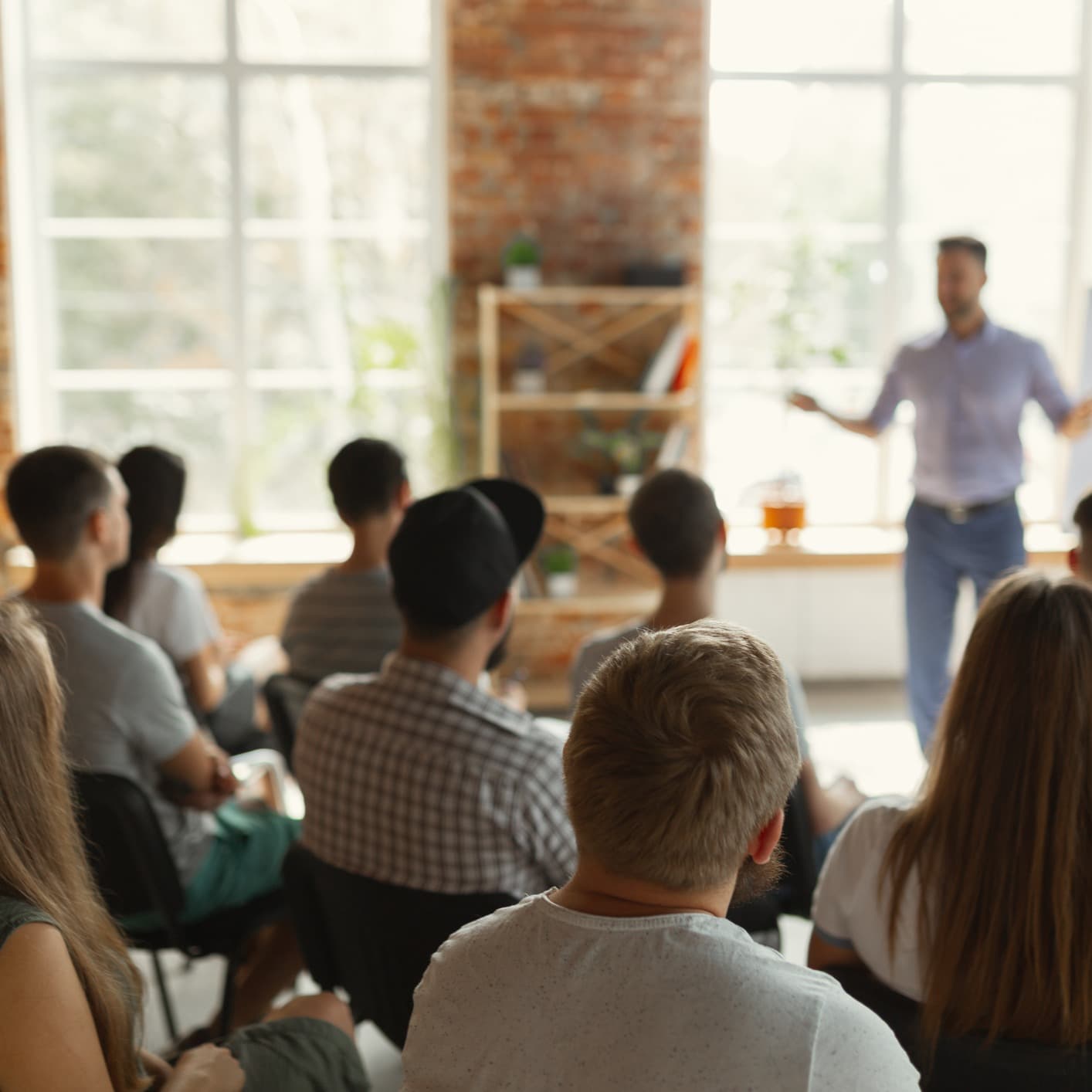 A business team in front of a Managed Learning Services instructor