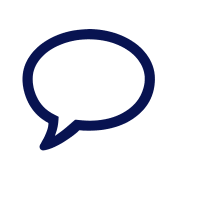 Icon of two overlapping speech bubbles facing opposite directions